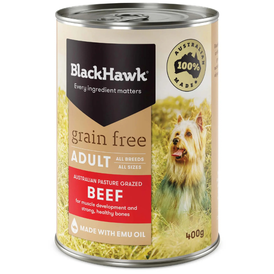 Black Hawk Adult Grain Free Wet Dog Food Beef 400g