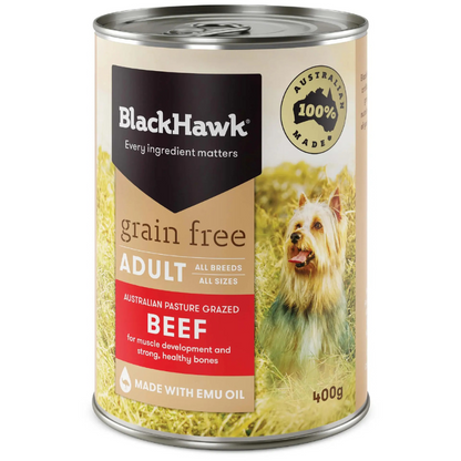 Black Hawk Adult Grain Free Wet Dog Food Beef 400g