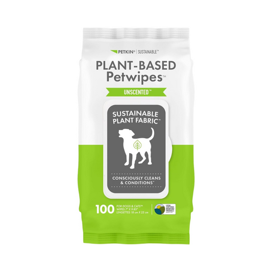 Petkin Plant-Based PetWipes, 100 Wipes - Unscented