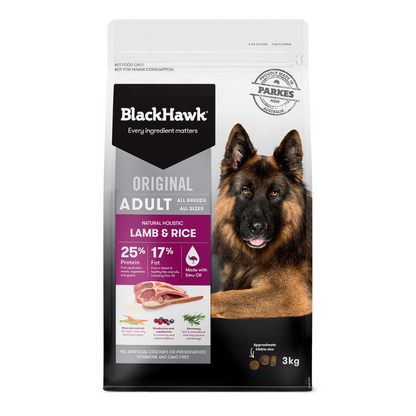 BLACK HAWK DOG LAMB & RICE 3KG