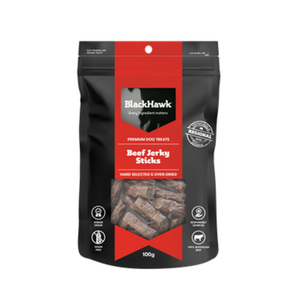 Black Hawk Dog Treats Beef Jerky Sticks 100g