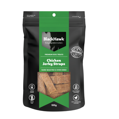 Black Hawk Dog Treats Chicken Jerky Straps 100g