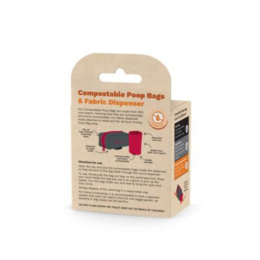 Yours Droolly Compostable Poop Bags with Dispenser (30 Bags)