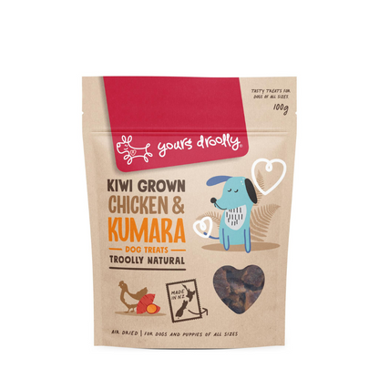 Yours Droolly Kiwi Grown Treats - Chicken & Kumara - 100g