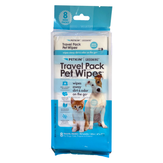 Petkin Travel Pet Wipes 8 x 8pk