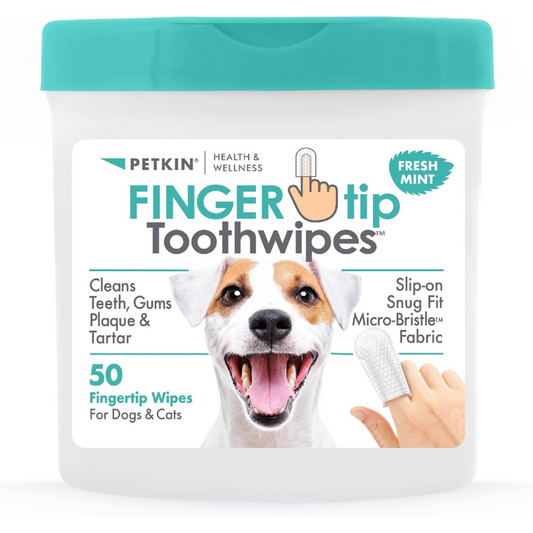 Petkin Fingertip Tooth Wipes- Mint 50pk