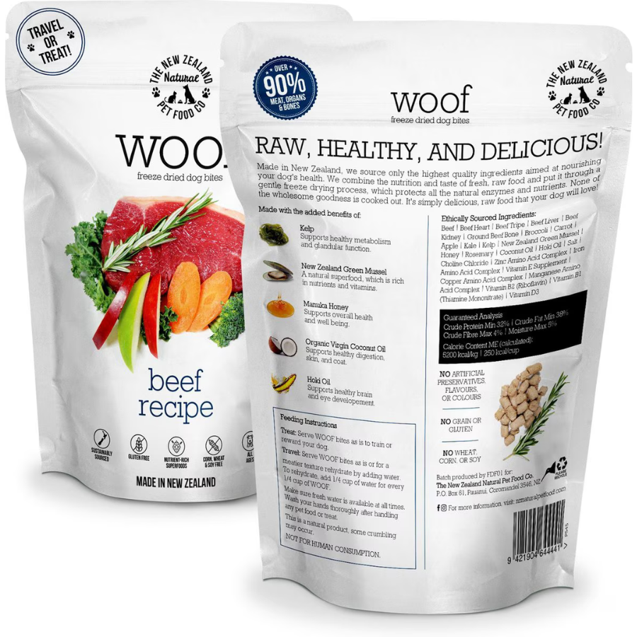 WOOF Dog Treat Beef Recipe 50g