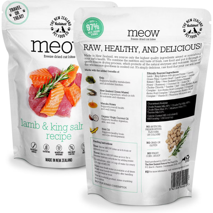 MEOW Cat Treat Lamb & Salmon Recipe 50g