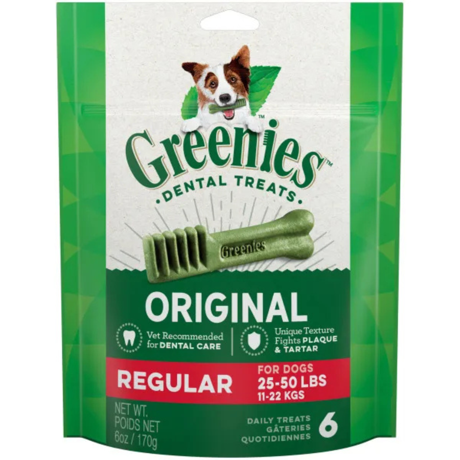 Greenies Original Regular Natural Dental Care Dog Treats, 170g (6 Treats)