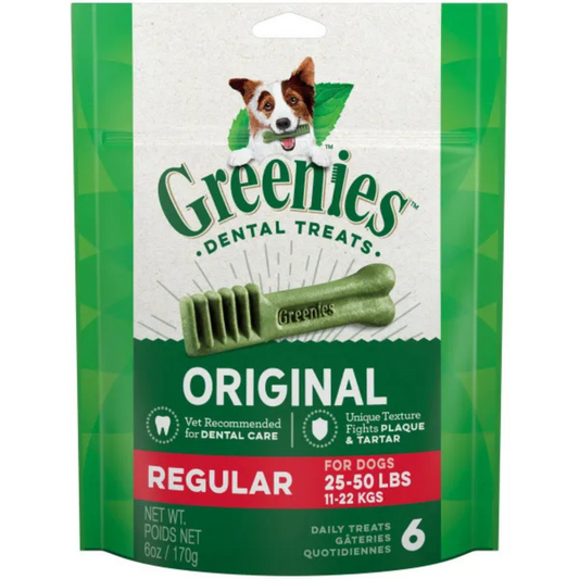 Greenies Original Regular Natural Dental Care Dog Treats, 170g (6 Treats)