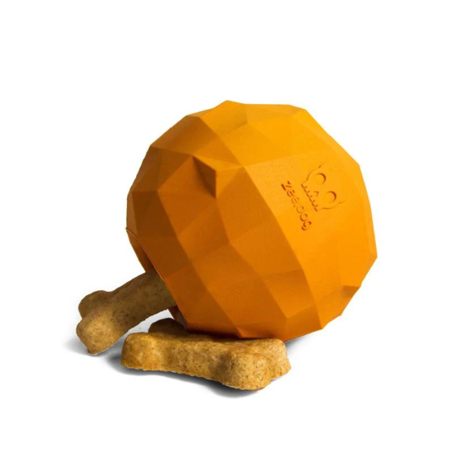 ZEE.DOG SUPER FRUITZ TREAT DISPENSING TOY - ORANGE