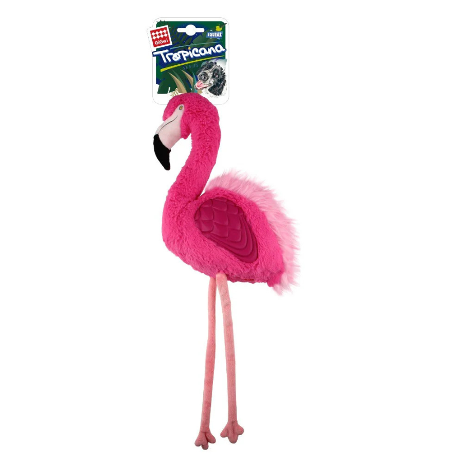 GIGWI TROPICANA DOG TOY -  FLAMINGO PINK