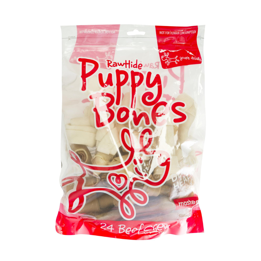 Yours Droolly Rawhide Puppy Bones 24 Pack