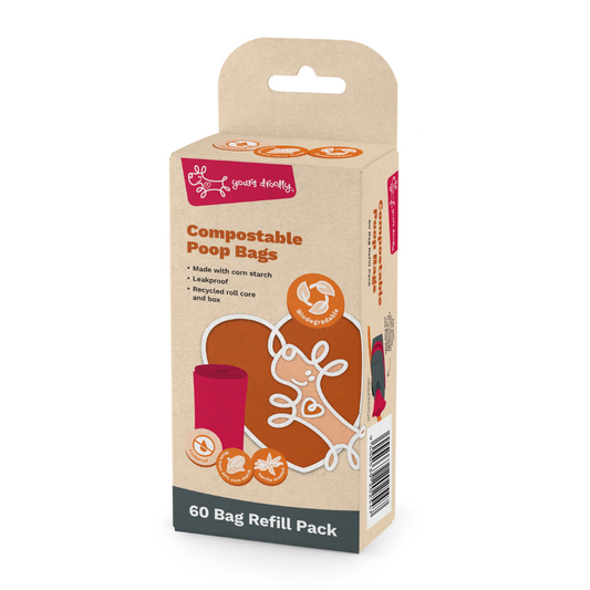 Yours Droolly Compostable Refill Poop Bags (60 Bags)