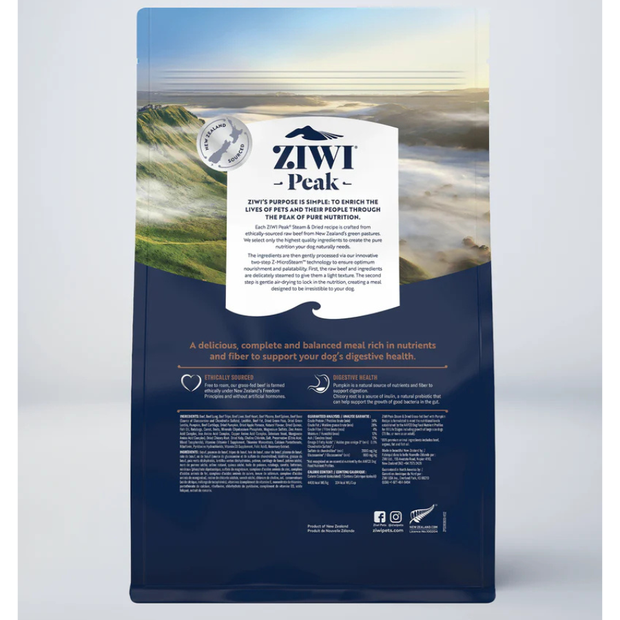 Ziwi Peak Steam And Dried Dog Food - Beef 800g