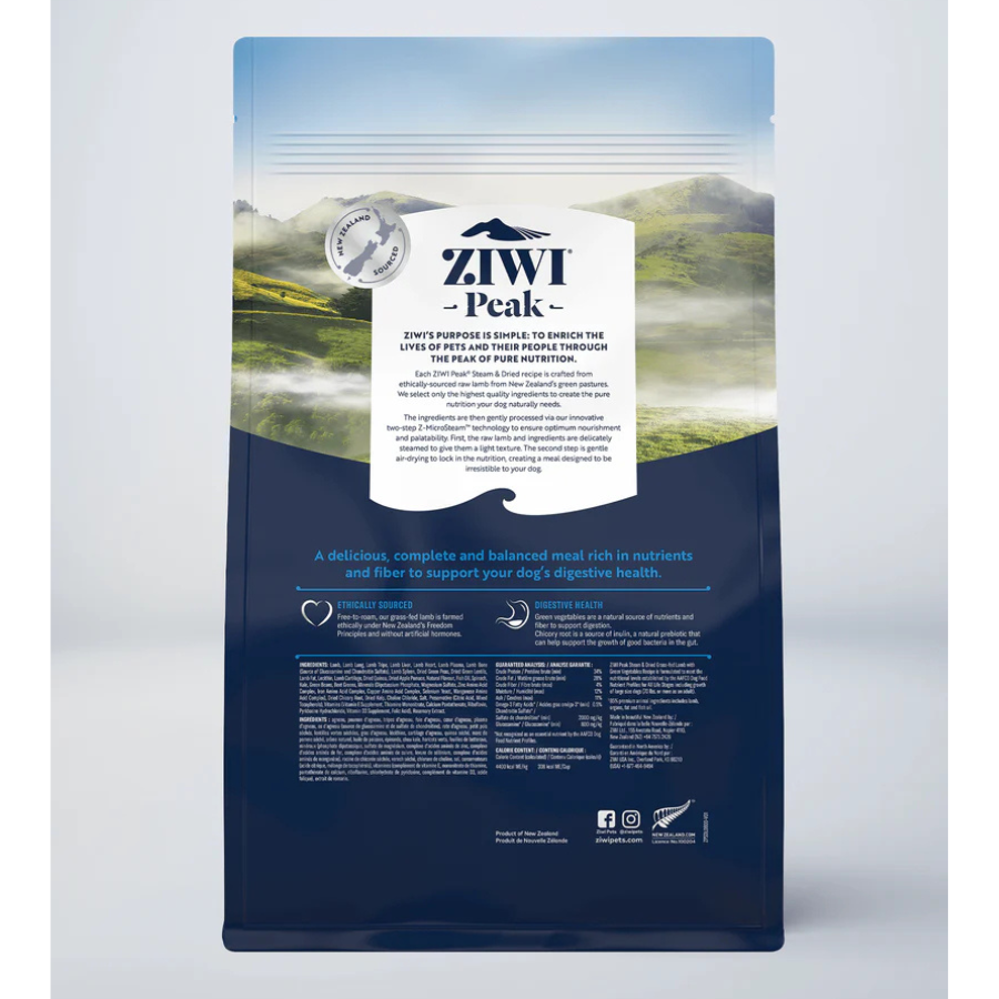 Ziwi Peak Steam And Dried Dog Food - Lamb 800g