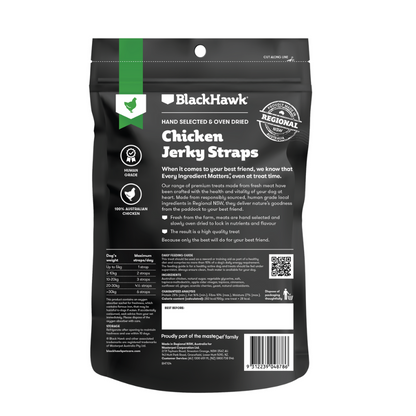 Black Hawk Dog Treats Chicken Jerky Straps 100g