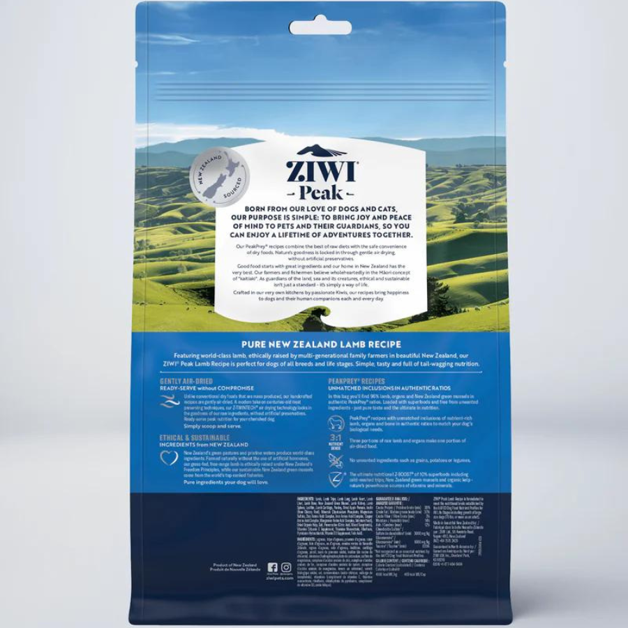 ZIWI Peak Dog Food - Lamb Recipe 1kg