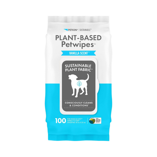 Petkin Plant-Based PetWipes, 100 Wipes - Vanilla
