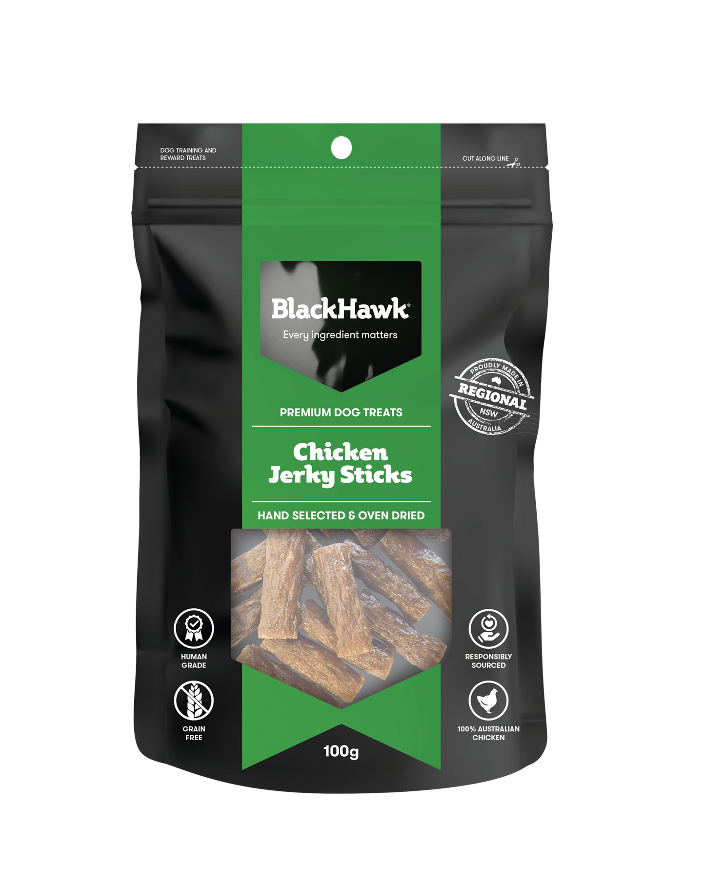 Black Hawk Dog Treats Chicken Jerky Sticks 100g